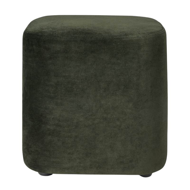 The Cube Pouf from Ethnicraft in forest.