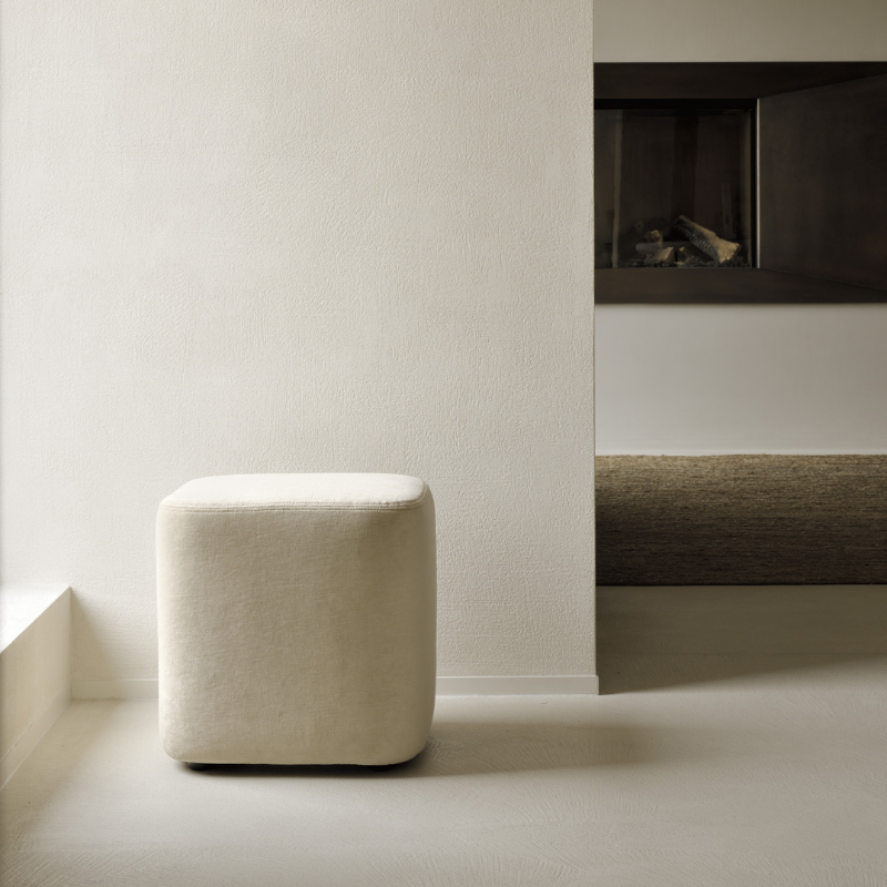 The Cube Pouf from Ethnicraft in a living room.