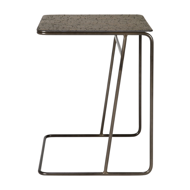 The Ellipse Side Table from Ethnicraft from the side.