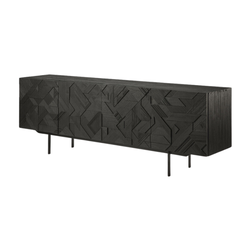 The 88.5 inch Graphic Sideboard from Ethnicraft from an angle.