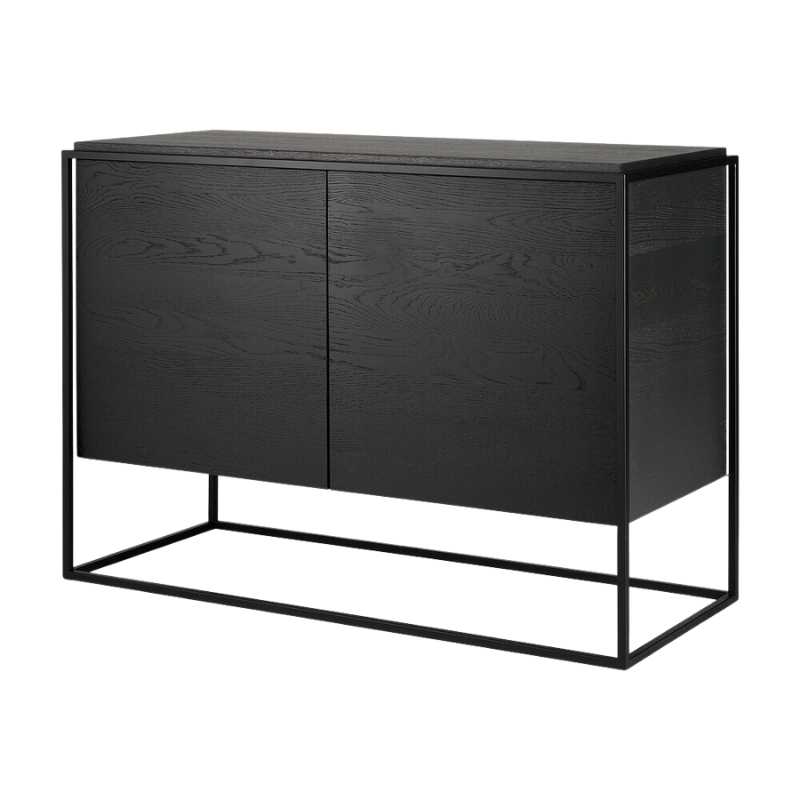 The Monolit Sideboard from Ethnicraft in black oak from the side.