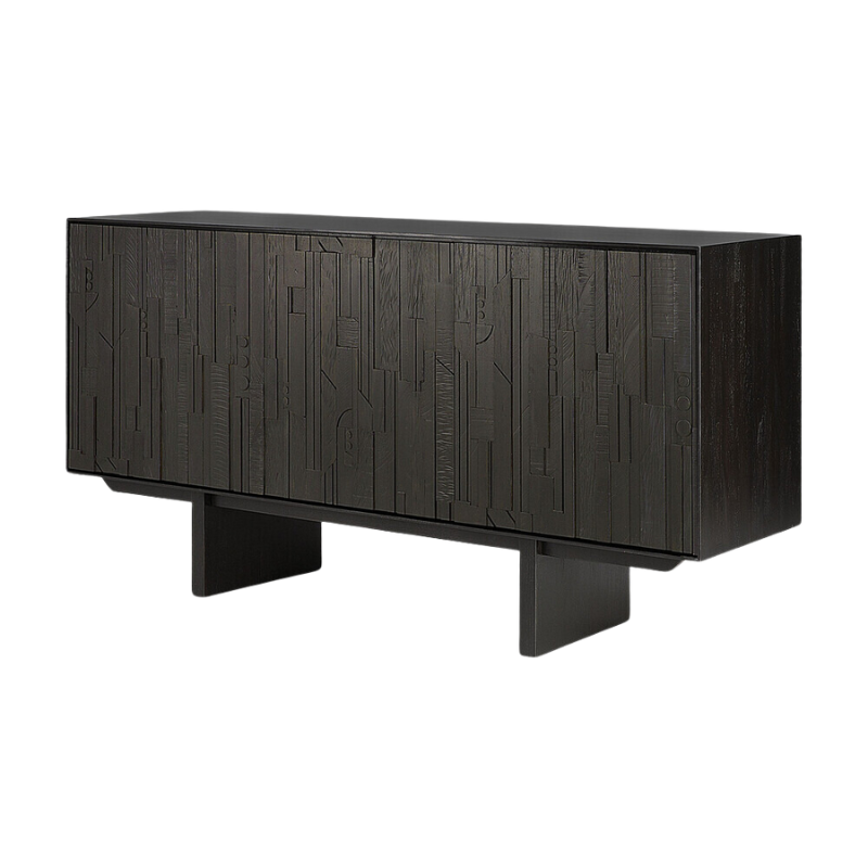 The Mosaic Sideboard from Ethnicraft 67 inch angled.