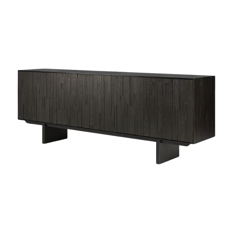 The Mosaic Sideboard from Ethnicraft 89.5 inch angled.