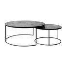 The Nesting Coffee Table Set from Ethnicraft in clear.