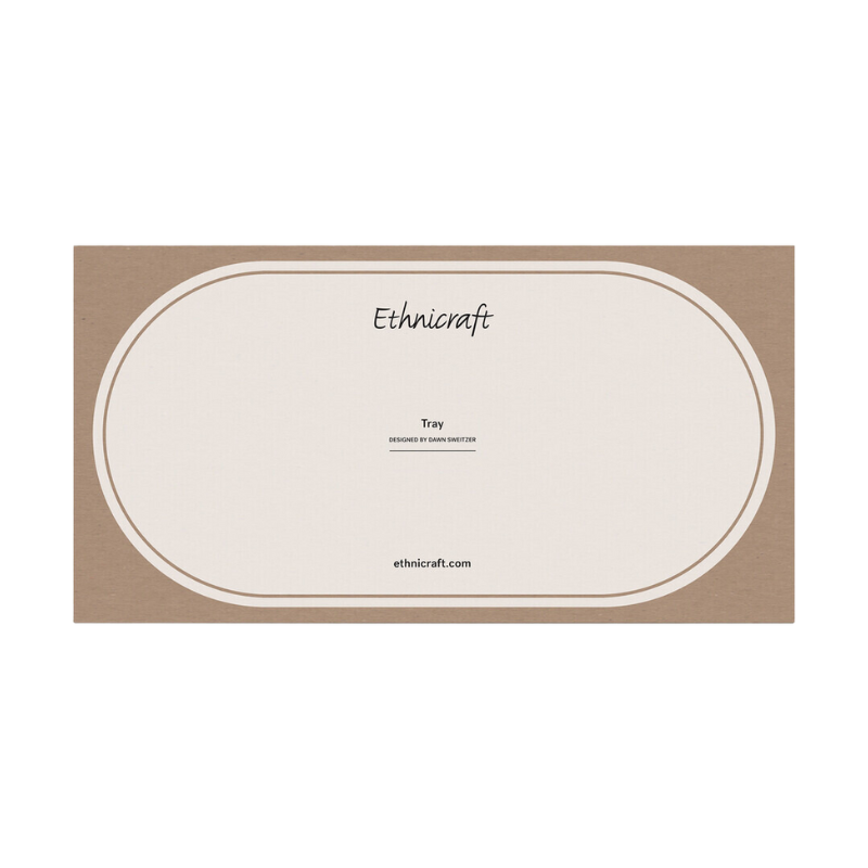 The Aged Mirror Tray from Ethnicraft oblong shape in bronze packaging.