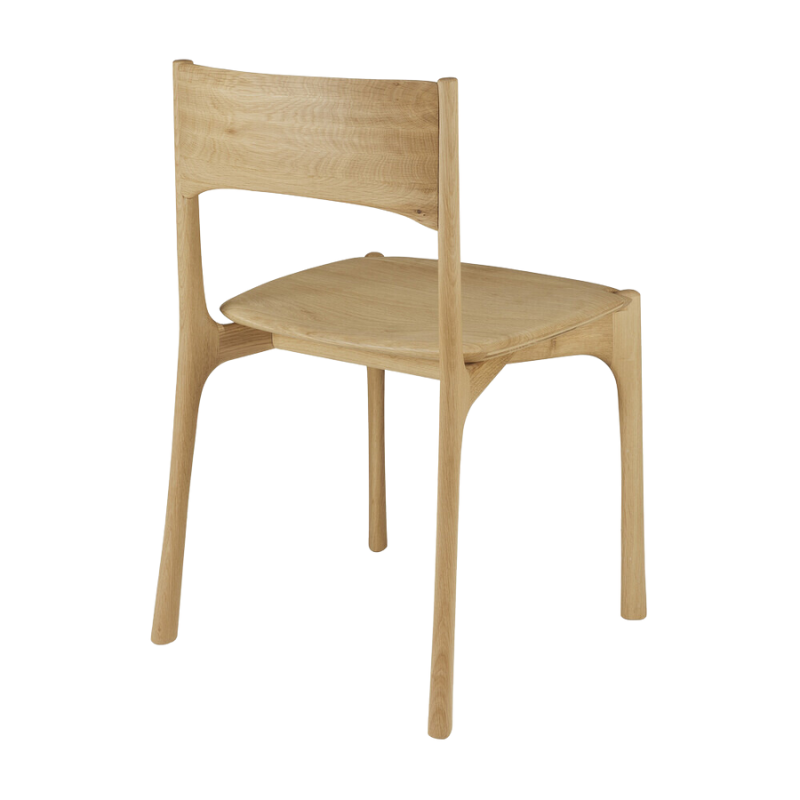 The PI Dining Chair from Ethnicraft without an armrest from the rear.