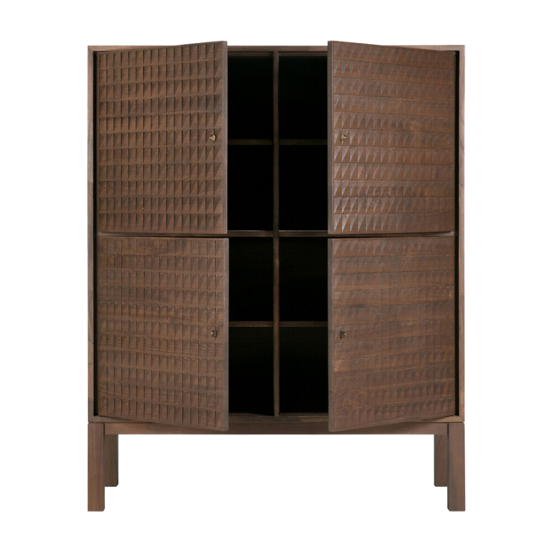 The Sono Cupboard from Ethnicraft with all four doors opened.