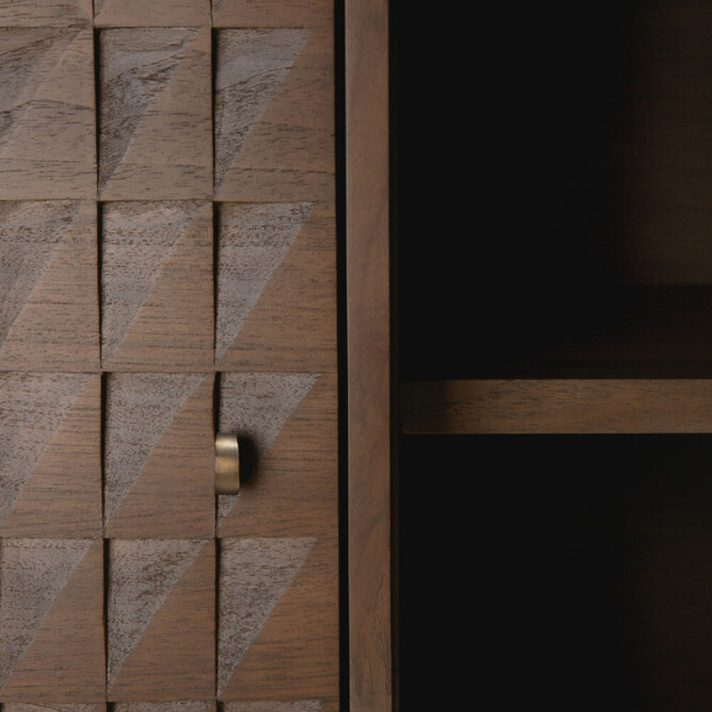 The Sono Cupboard from Ethnicraft showing the detail of the storage.