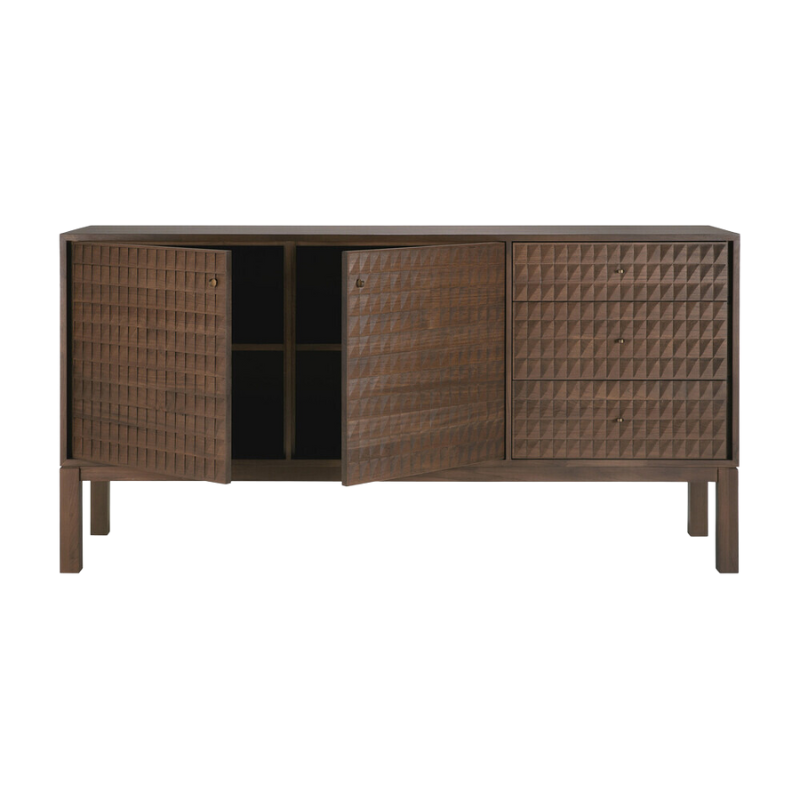 The Sono Sideboard from Ethnicraft 68 inch size with two open doors.