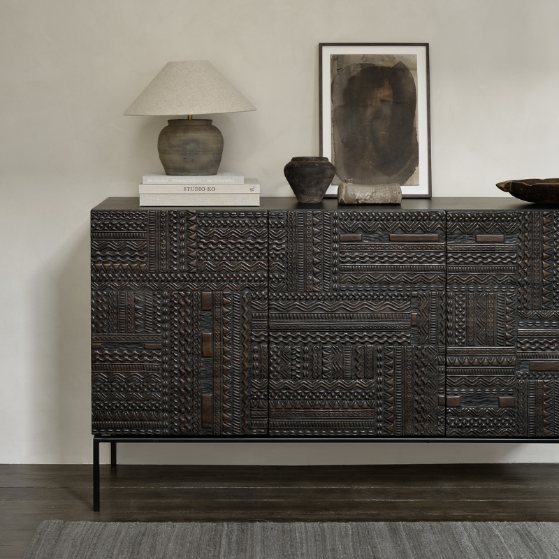 The Tabwa Sideboard from Ethnicraft in a living space.