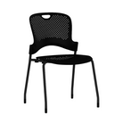 The Caper Stacking Chair from Herman Miller in black with no arms and carpet glide.