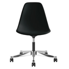 The Eames Molded Plastic Task Side Chair from Herman Miller in black.