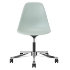 The Eames Molded Plastic Task Side Chair from Herman Miller in grey green.