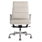 The Eames Soft Pad Executive Chair from Herman Miller in lotus prone leather.