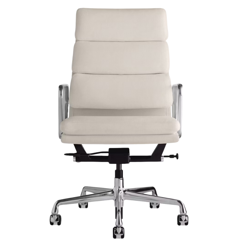 The Eames Soft Pad Executive Chair from Herman Miller in lotus prone leather.