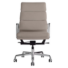 The Eames Soft Pad Executive Chair from Herman Miller in lute prone leather.