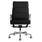 The Eames Soft Pad Executive Chair from Herman Miller in obsidian prone leather.