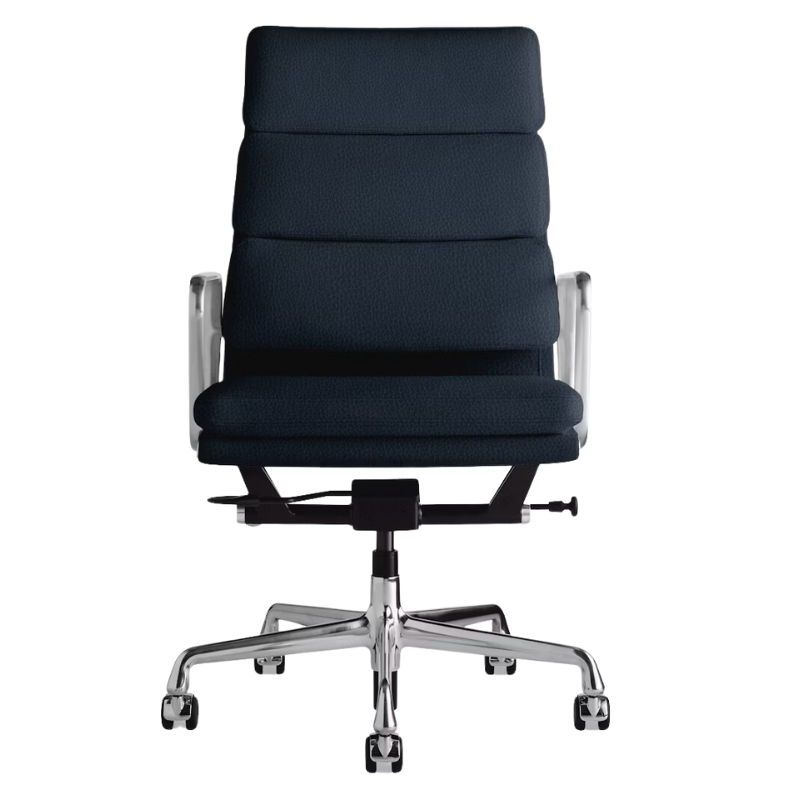 The Eames Soft Pad Executive Chair from Herman Miller in sail prone leather.