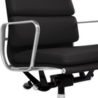 The Eames Soft Pad Executive Chair from Herman Miller focusing on the seat.