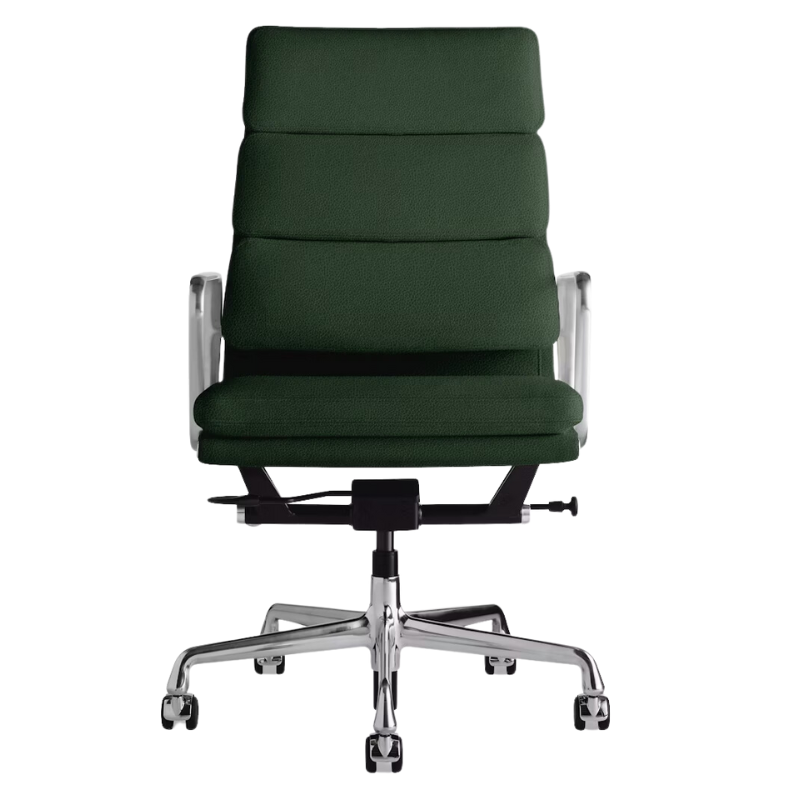 The Eames Soft Pad Executive Chair from Herman Miller in vine prone leather.