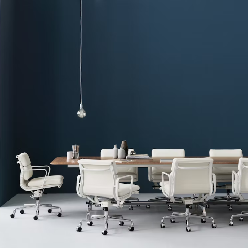 The Eames Soft Pad Management Chair from Herman Miller in a business.