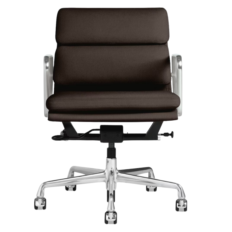 The Eames Soft Pad Management Chair from Herman Miller in java prone leather.