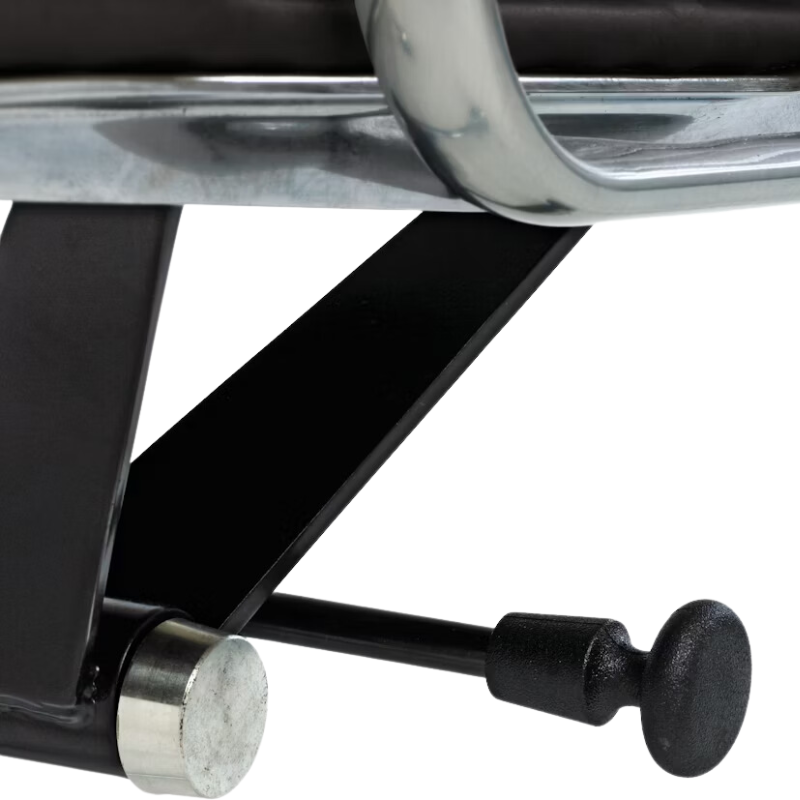 The Eames Soft Pad Management Chair from Herman Miller showing the tilt lever.