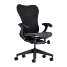 The Mirra 2 Chair from Herman Miller in graphite with the butterfly suspension back from an angle.