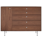 The Nelson Thin Edge Chest Cabinet from Herman Miller in walnut with left orientation.