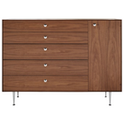 The Nelson Thin Edge Chest Cabinet from Herman Miller in walnut with right orientation.