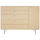 The Nelson Thin Edge Chest Cabinet from Herman Miller in white ash with right orientation.