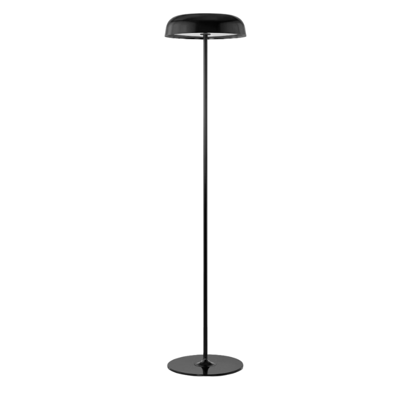 The Ode Freestanding Floor Lamp from Herman Miller full height in black.