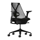 The Sayl Chair from Herman Miller in black with adjustable arms, seat and lumbar support.