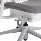 The Sayl Chair from Herman Miller in mineral with a white frame focusing on the seat.