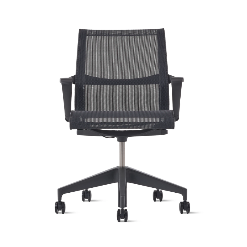 The Setu Chair from Herman Miller in graphite from the front.