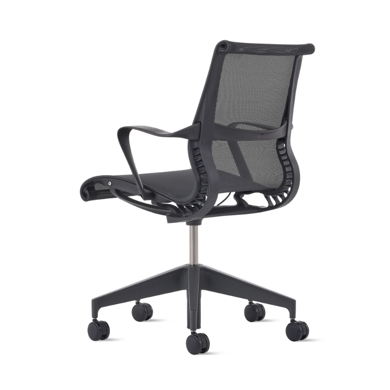 The Setu Chair from Herman Miller in graphite from the rear.