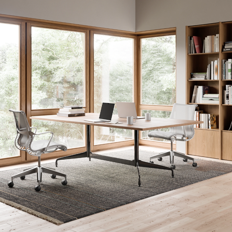 The Setu Chair from Herman Miller in a workspace.