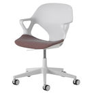 The Zeph Multipurpose Chair with Arms from Herman Miller alpine shell with silt seat pad.