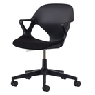 The Zeph Multipurpose Chair with Arms from Herman Miller black shell with black seat pad.