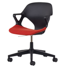 The Zeph Multipurpose Chair with Arms from Herman Miller black shell with blaze seat pad.