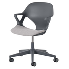 The Zeph Multipurpose Chair with Arms from Herman Miller carbon shell with alpine seat pad.