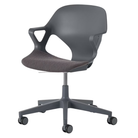 The Zeph Multipurpose Chair with Arms from Herman Miller carbon shell with carbon seat pad.