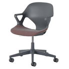 The Zeph Multipurpose Chair with Arms from Herman Miller carbon shell with silt seat pad.