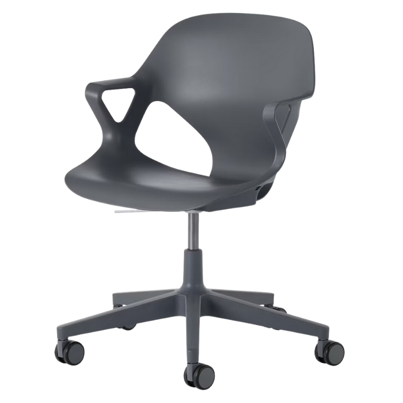 The Zeph Multipurpose Chair with Arms from Herman Miller carbon shell.