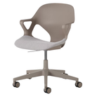 The Zeph Multipurpose Chair with Arms from Herman Miller cocoa shell with alpine seat pad.