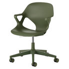 The Zeph Multipurpose Chair with Arms from Herman Miller olive shell.