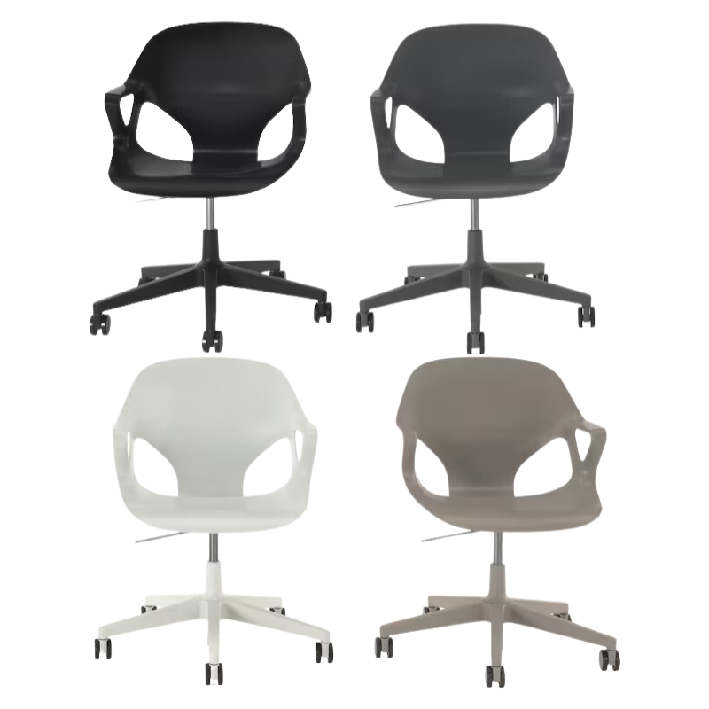 The Zeph Multipurpose Chair with Arms from Herman Miller shell options.