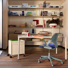 The Zeph Multipurpose Chair with Arms from Herman Miller in a workspace.