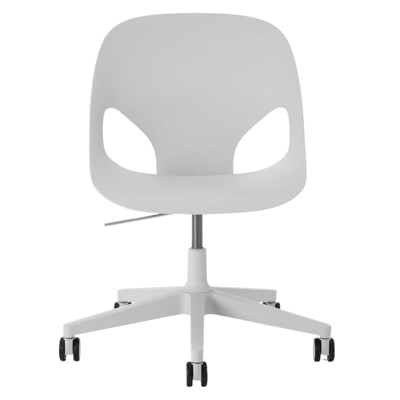 The Zeph Multipurpose Chair without Arms from Herman Miller alpine shell from the front.