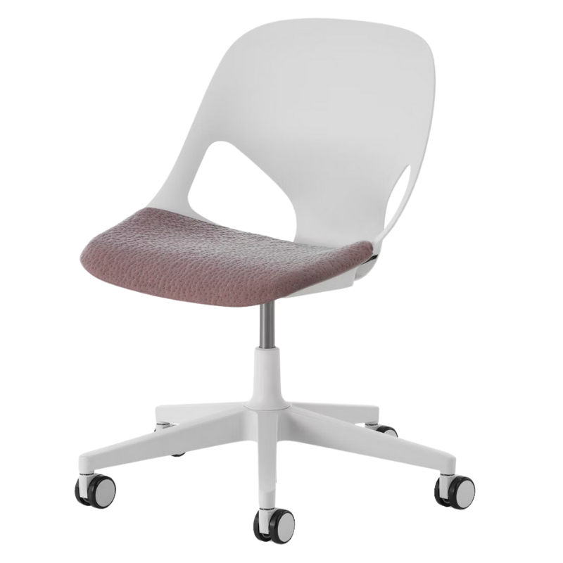 The Zeph Multipurpose Chair without Arms from Herman Miller alpine shell with silt seat pad.